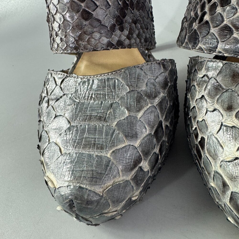 Alexandre Birman Two-Tone Python Leather Heels, S… - image 5